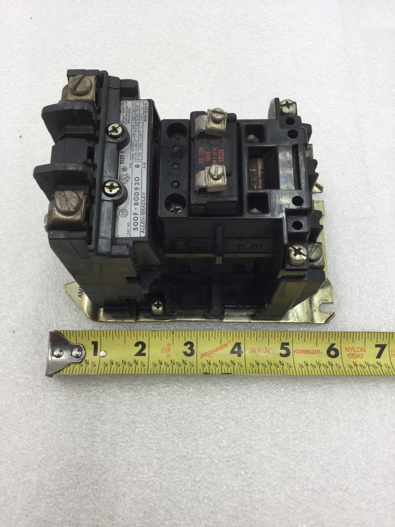 Allen-Bradley 500F-BOD920 Series B Contactor/Starter 27 Amp 2 Pole 115-575 VAC 2 to 3 HP with 120 VAC Coil