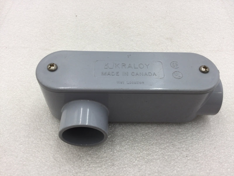 Kraloy LR-10 1" LR Style PVC Conduit Body/Adapter with Weatherproof Gasket