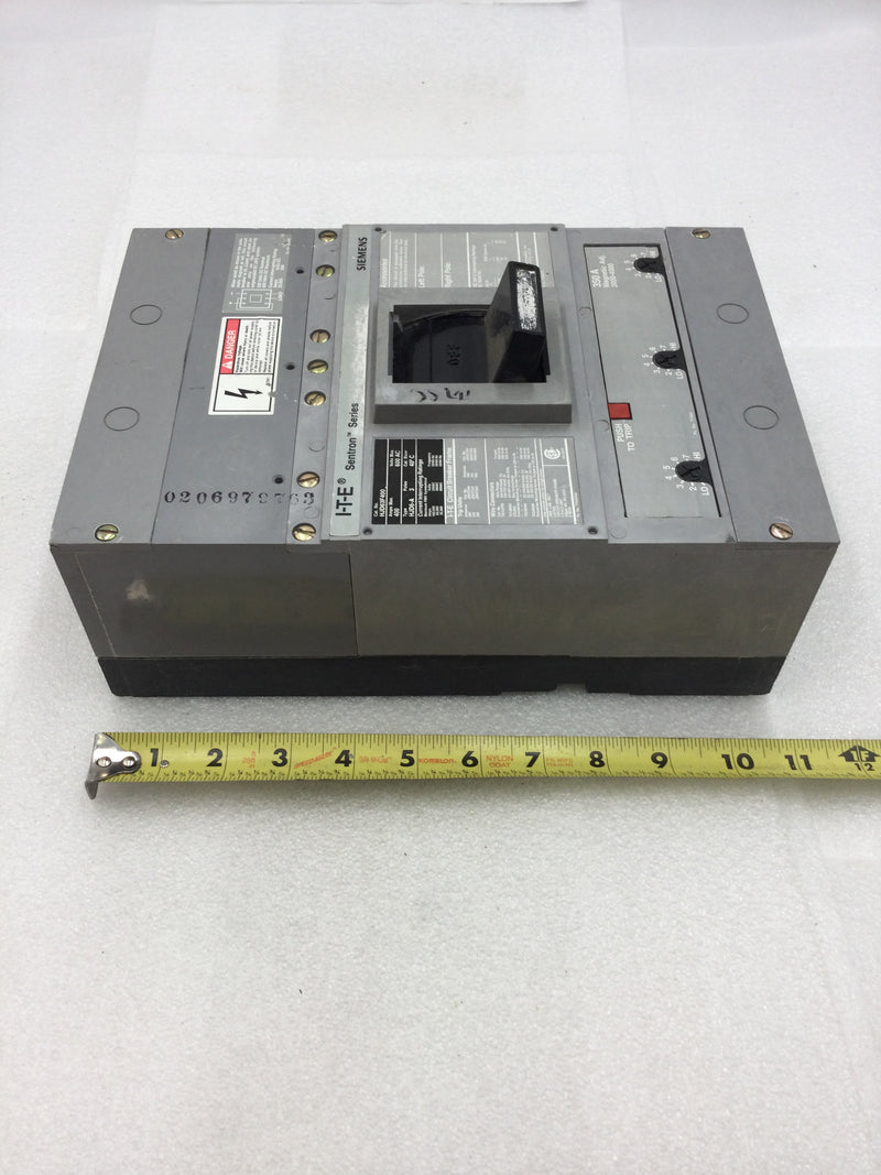 Siemens/ITE HJD63F400 Sentron Series 3 Pole 350 Amp 600 VAC Type HJD6-A Circuit Breaker with Trip Adjustment