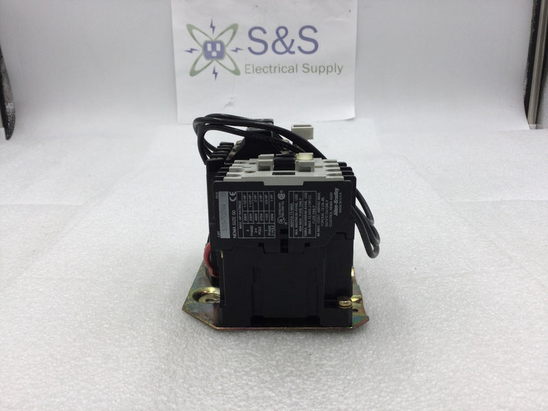 Allen-Bradley 509-TOD94 Series B Size 00 Starter/Contactor 9 Amp 200-575 VAC 1/3 to 2 HP with Overload Relay and 120 VAC Coil