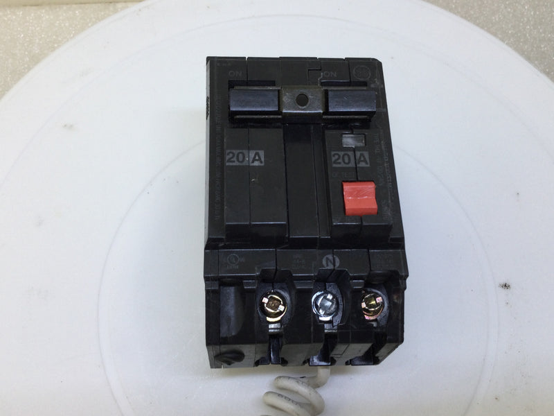 GE General Electric THQL2120GFT 20 Amp 2 Pole 120/240V Plug on Circuit Breaker