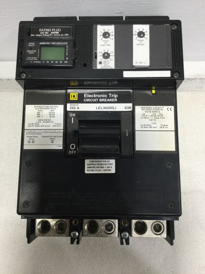 Square D LEL36200LI S3B molded case circuit breaker- 200A