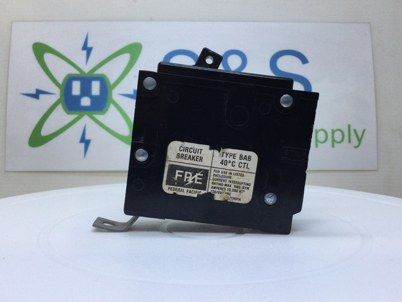 FPE Federal Pacific BAB1015 15 Amp 1 Pole 120/240 Vac BAB Circuit Breaker