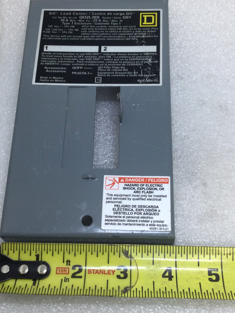 Square D QO2L30S Series G01 30 Amp 120/240V 1 Phase 2 Wire Type 1 Enclosure Cover Only 7" x 4"