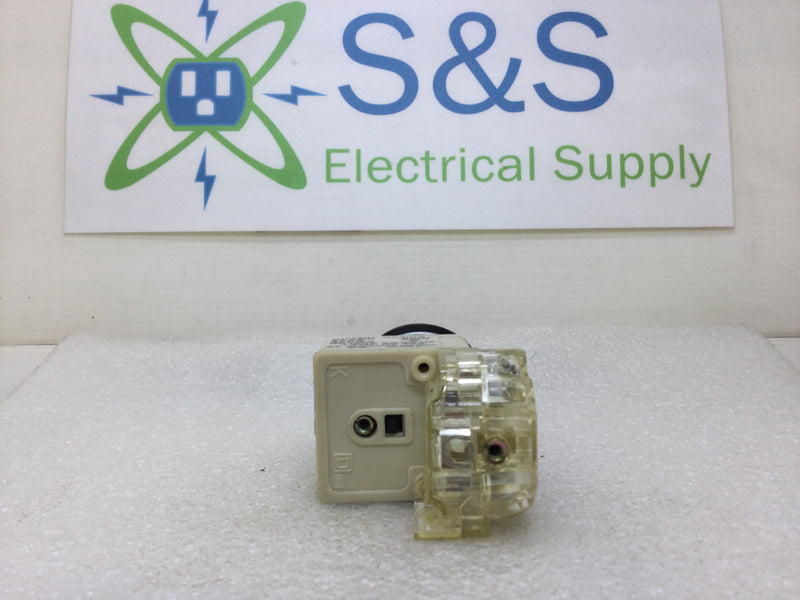 Square D 9001 KM-1 Red Pilot Light Module 110-120 VAC 50/60Hz Lamp GE 755 Series G with KA-3 Push Button Module