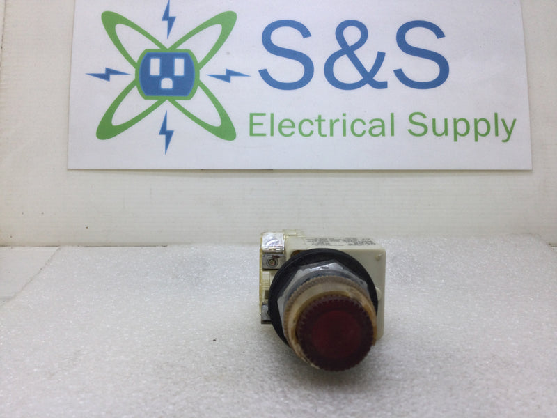 Square D 9001 KM-1 Red Pilot Light Module 110-120 VAC 50/60Hz Lamp GE 755 Series G with KA-3 Push Button Module