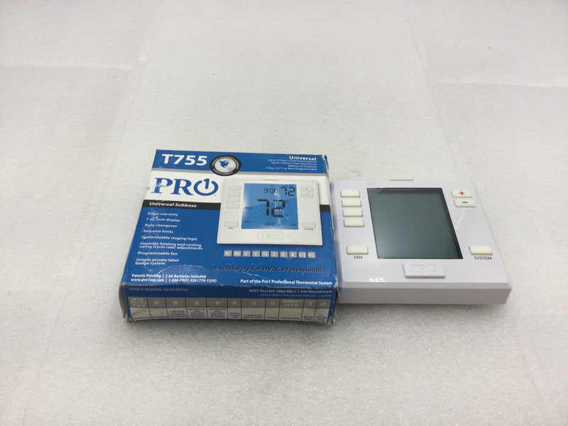 Pro1 T755 7-Day 5/1/1 Programmable Universal Battery or Hardwire Thermostat