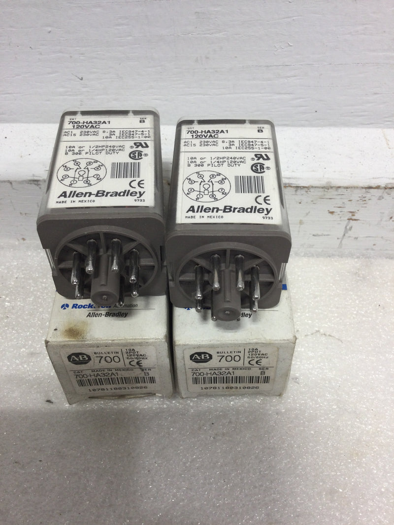 Allen-Bradley 700-HA32A1 general-purpose tube base relay - LOT of 2