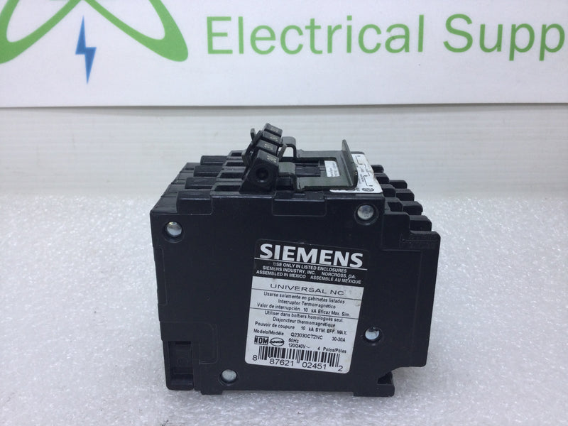 Siemens Q23030CT2NC Quad 30-Amp 240V Double Pole Circuit Breaker