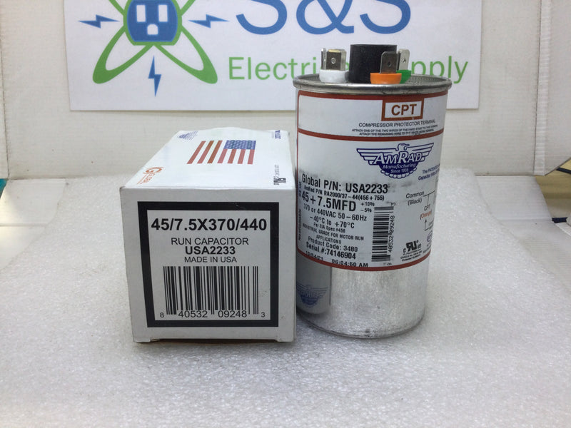 Amrad Capacitor USA2233 45+7.5mfd 370/440vac 50/60hz