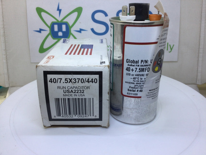 Amrad USA2232 40/7.5MFD +10%/-5% 370/440VAC 50/60Hz Capacitor