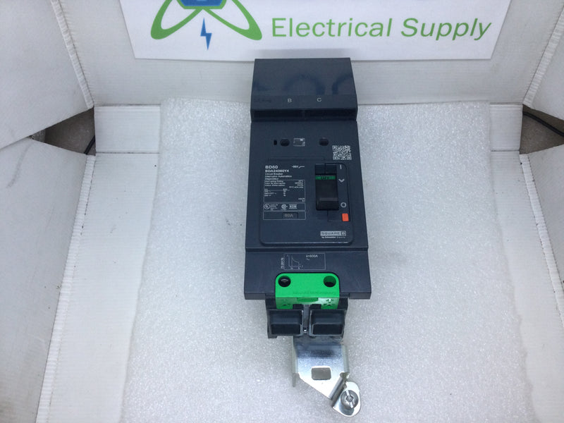 Square D BDA24060Y4 60 Amp 2 Pole 480Y/277V AC BD60 PowerPact I Line Circuit Breaker