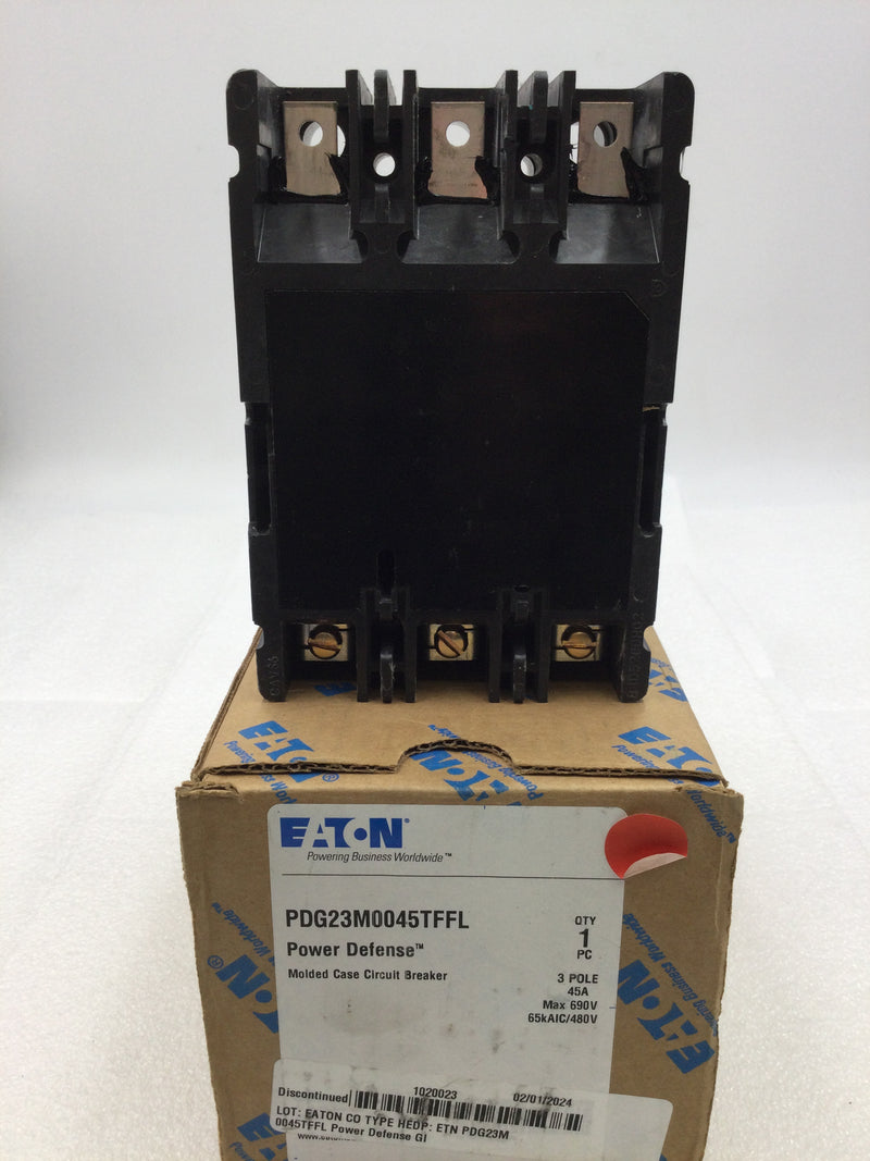 Eaton PDG23M0045TFFL 45 Amp 3 Pole 480V @65Kaic PDG2 Circuit Breaker