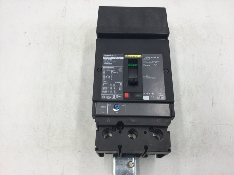 Square D JDA36250 Circuit breaker PowerPact 250A 3 pole 600VAC I-Line