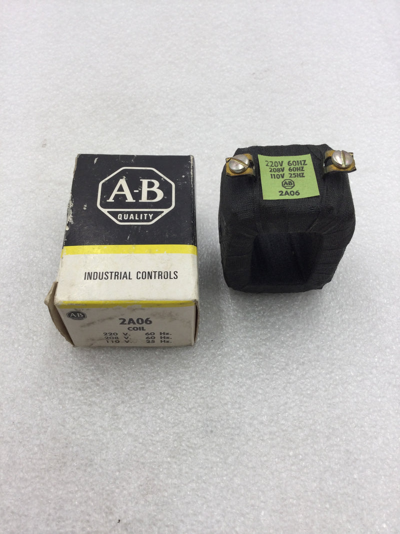 Allen-Bradley 2A06 Magnetic Coil 220/208/110 VAC 25-60 Hz