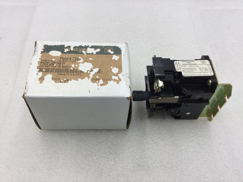 Westinghouse AA13A Thermal Overload Relay 3 Pole Nema Size 1 for A200 Starter