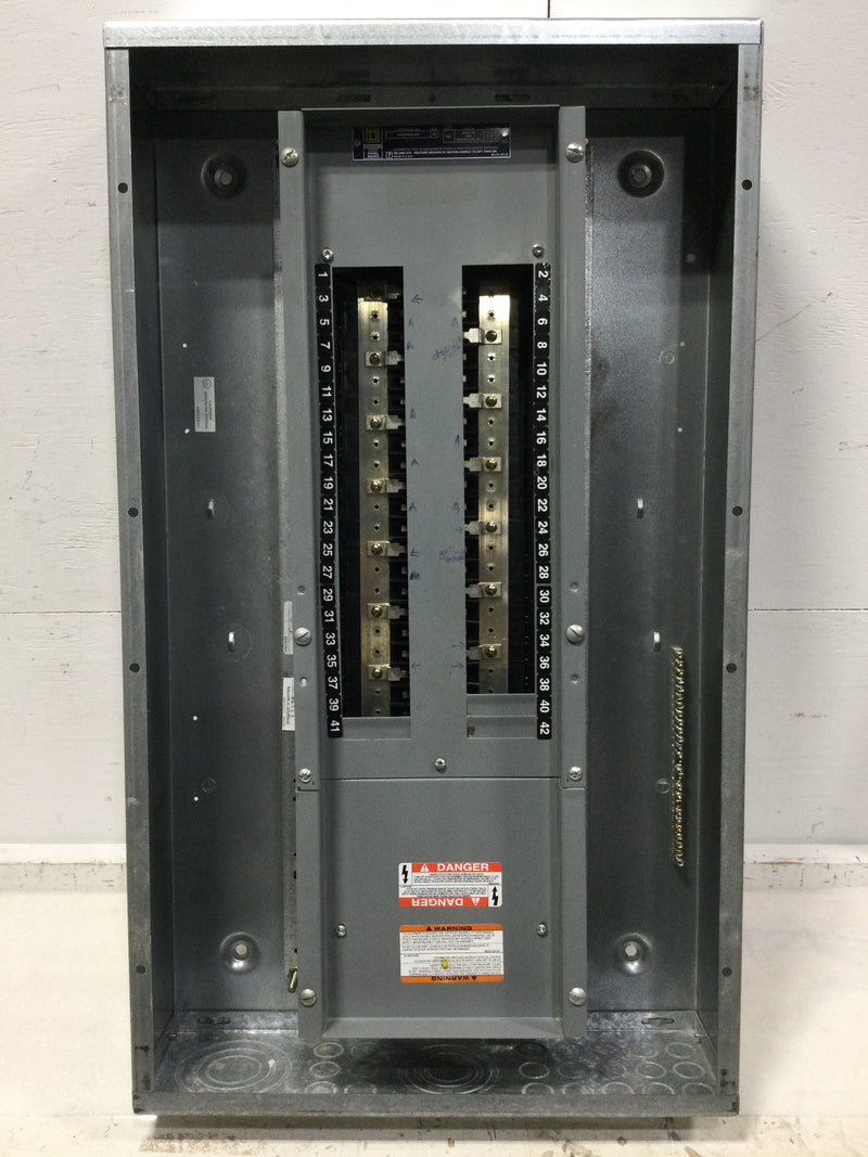 Square D Schneider NQOD442L225 Ser. E2, Panelboard, NQ, main lugs, 225A, Cu bus, 42 pole spaces, 3 phase, 4 wire, 240VAC, 48VDC with MH35 enclosure and MHC35S Cover