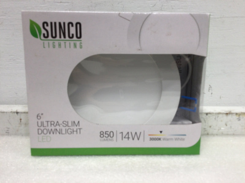 Sunco Lighting DL-SL6-14W-3K-1pk -  6" Ultra-Slim Downlight