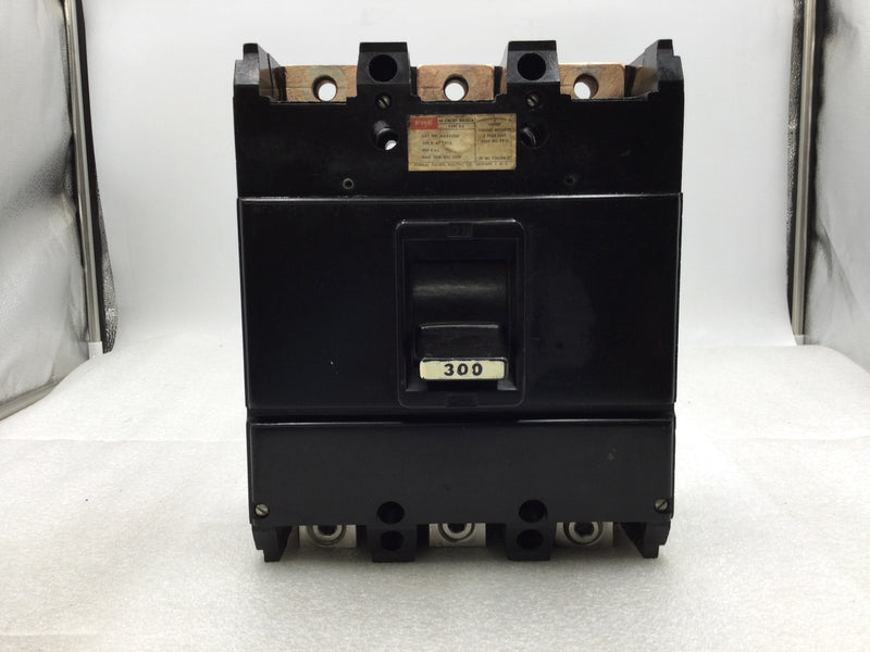 FPE Federal Pacific NJL631300 300 Amp 600v 3 Pole Circuit Breaker w/800-3000 Magnetic Trip