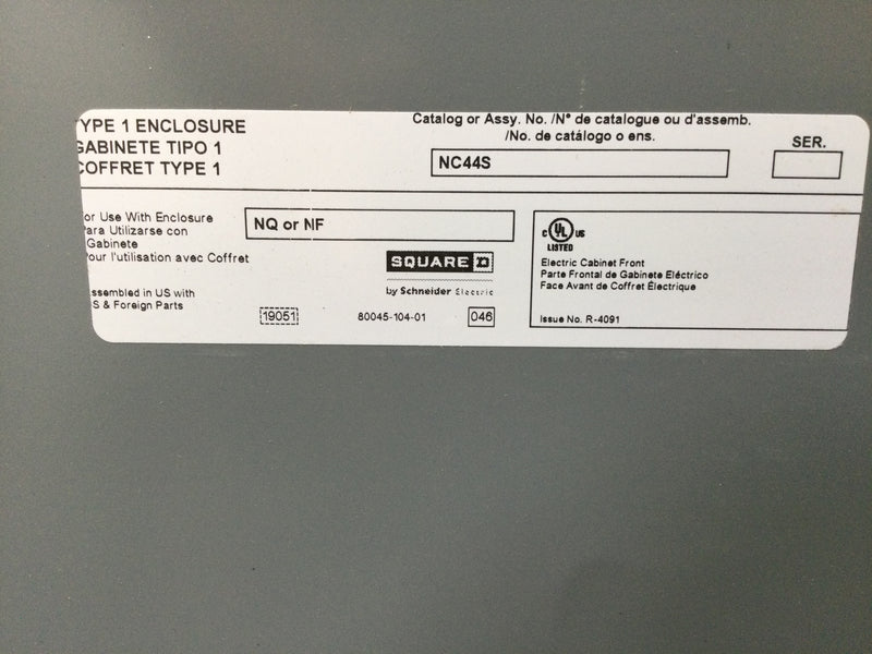Square D NC44S Panel Cover Type 1 Surface Mount 44.25" x 20"