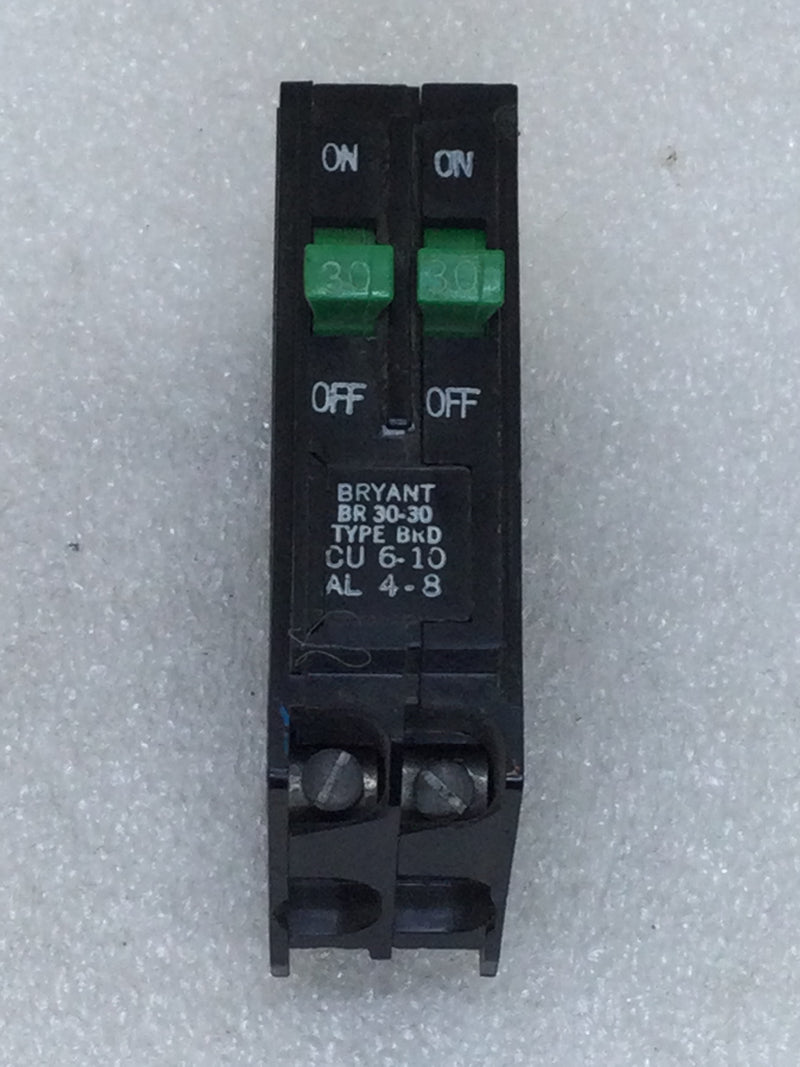 Eaton/Bryant/Westinghouse BR3030/A3030N Type BRD, A & DNPL 120/240V 30 Amp Tandem Circuit Breaker