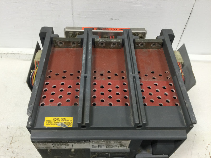 Westinghouse SPB100 800 Amp 3 Pole 600V Pow-R Breaker w/Shunt Trip 24VDC 8 Amp