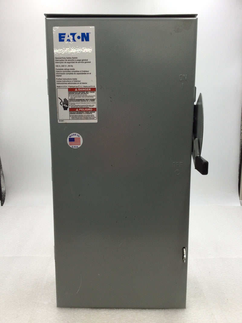 Eaton DG223URB 100 Amp 2 Pole 2400V General Duty 1 Non Fusible Safety Switch