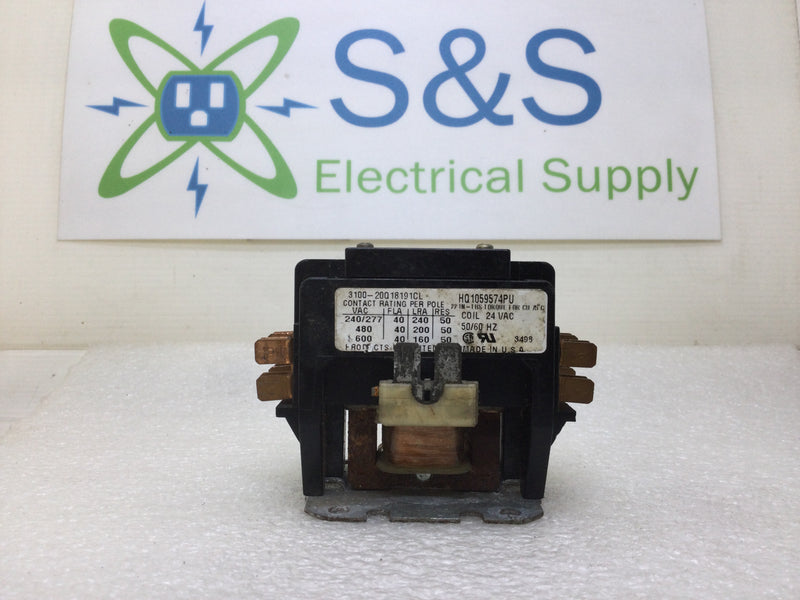 Products Unlimited 3100-20Q18191CL 40 Amp Contactor 240-600 VAC with 24 VAC Coil (HQ1059574PU)
