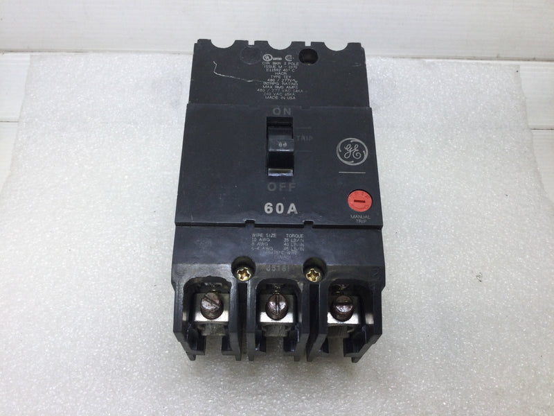 GE General Electric TEY360 3 Pole 60 Amp Molded Case Circuit Breaker