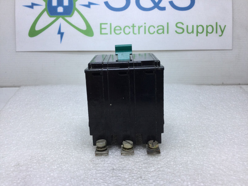 Square D QOB330 30 Amp 3 Pole 240V Bolt-On Circuit Breaker - Green Handle