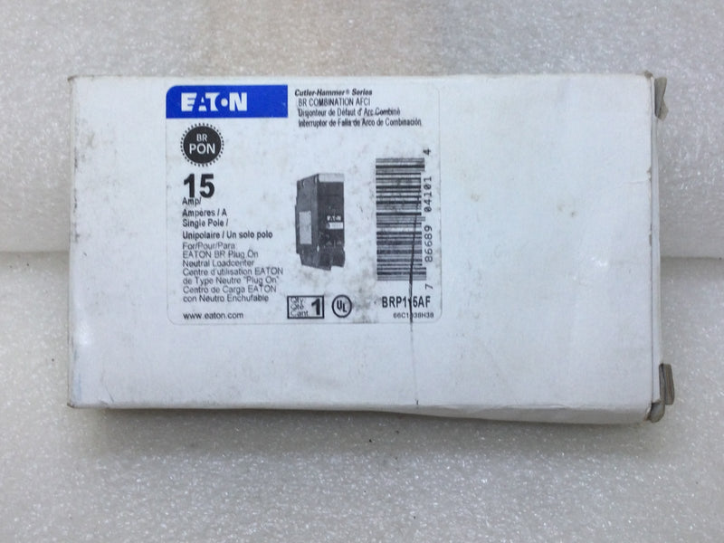 Eaton/Cutler-Hammer BRP115AF Single Pole 15A 120/240VAC AFCI Protected Circuit Breaker Type BR