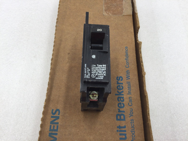 Siemens/ITE Gould BQ1B020 20 Amp 1 Pole Type BQ BQ1-B020 Circuit Breaker