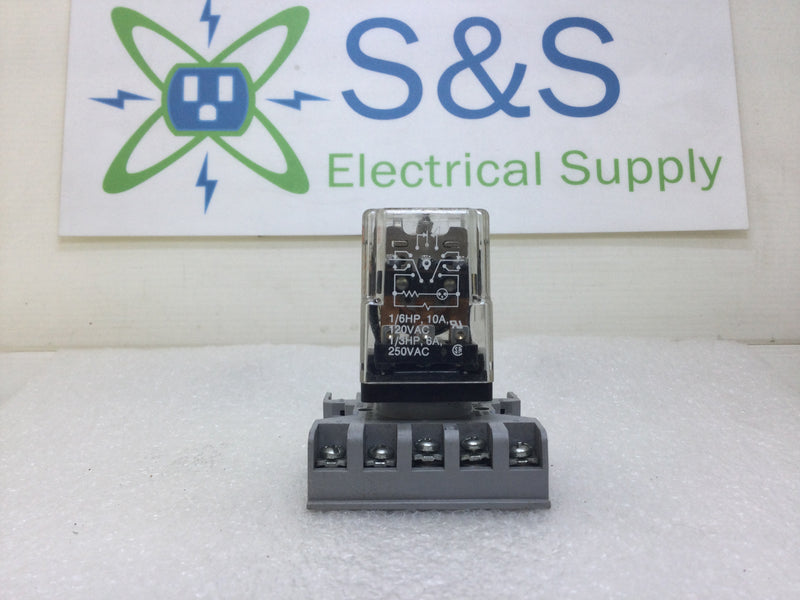 Potter & Brumfield KRPA-14AN-120 11 Pole 120V 50/60Hz 10A 1/6 Hp 250V 6A 1/3 Hp Ice Cube Relay With/Without Base