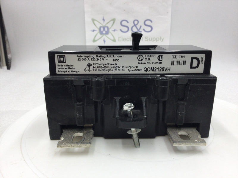 Square D QOM2125VH 2 Pole 125A 120/240V Circuit Breaker Type QOM2