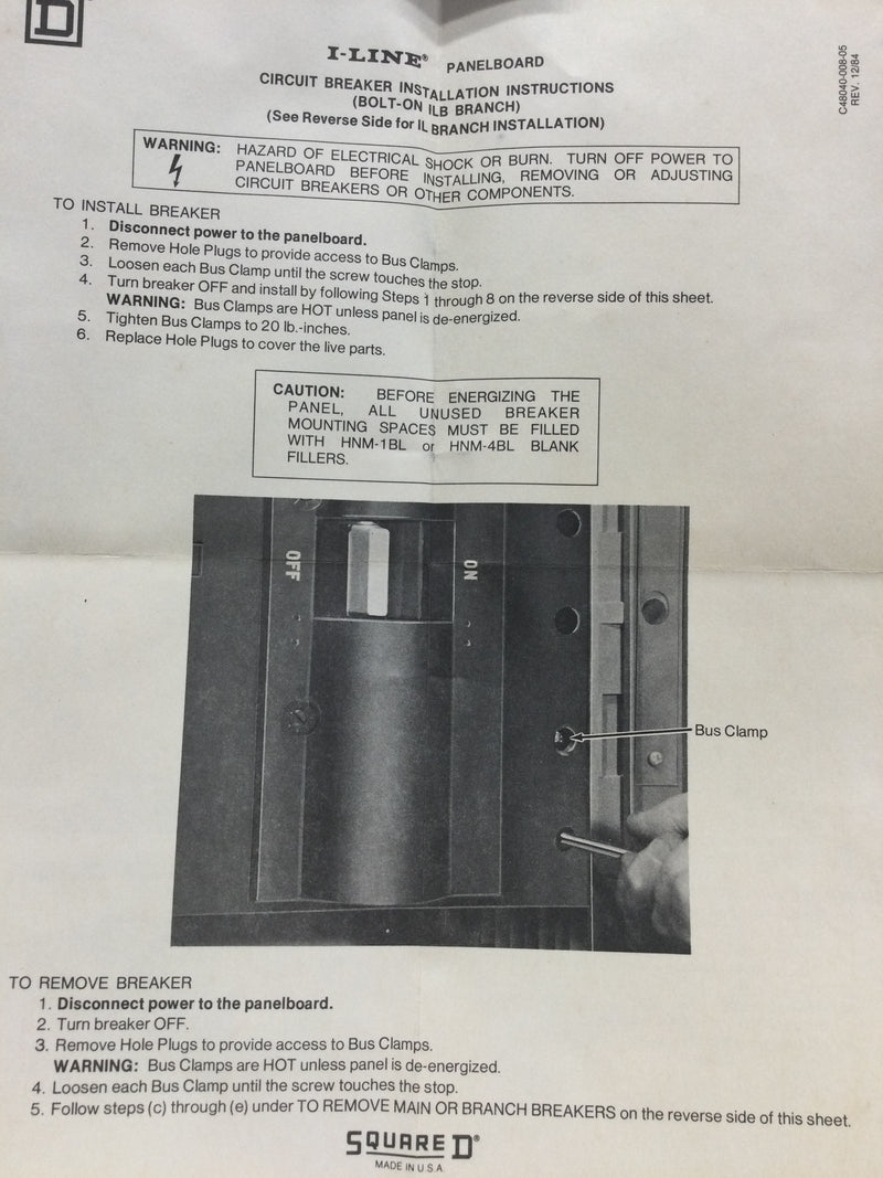 Square D IL IL34400 3 Pole 400 Amp 200k @480Vac  I Limiter Molded Case Circuit Breaker