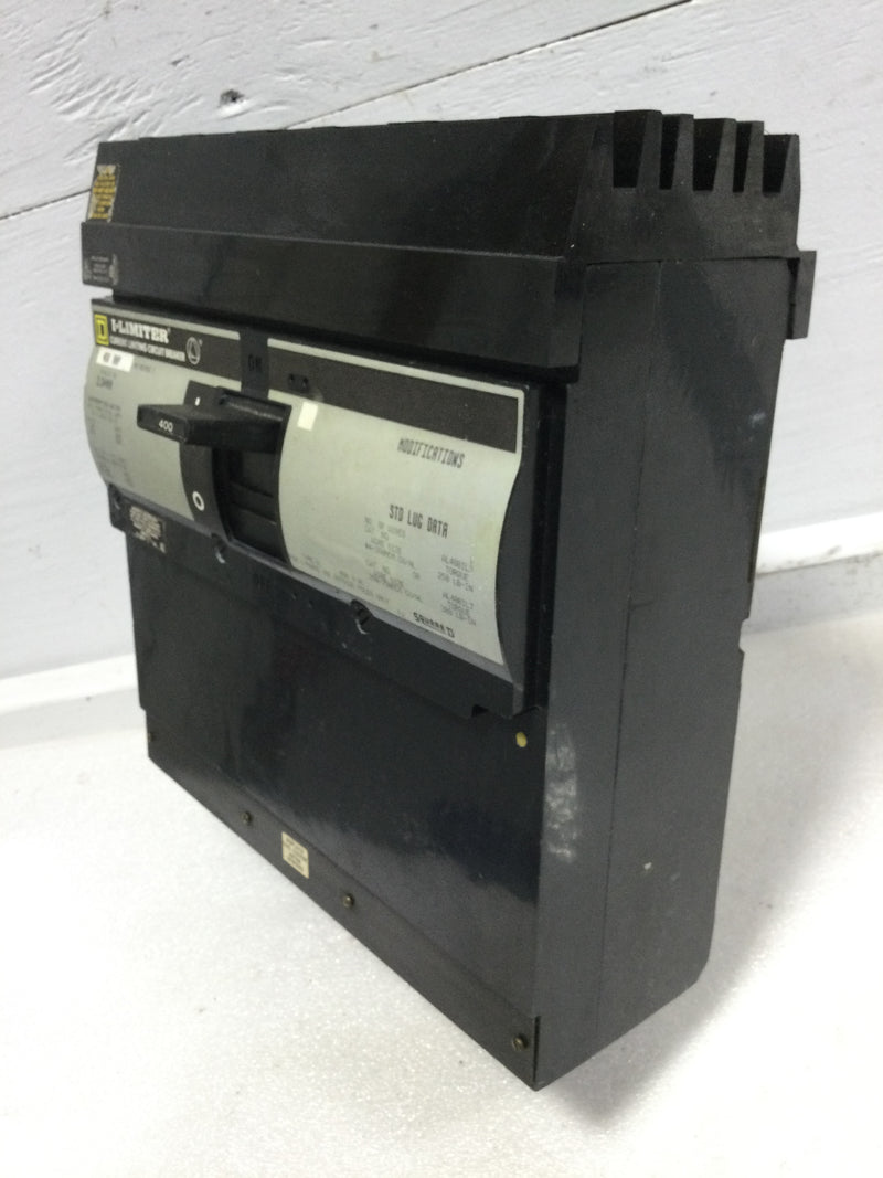 Square D IL IL34400 3 Pole 400 Amp 200k @480Vac  I Limiter Molded Case Circuit Breaker