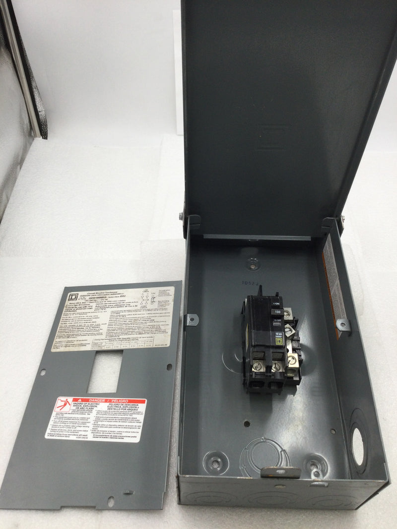 Square D QO2100NRB 100 Amp 120/240 VAC 1 Phase Circuit Breaker Enclosure with 100 Amp 2 Pole Breaker