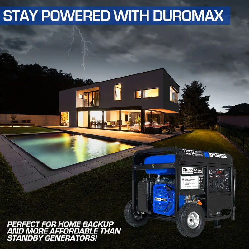 DuroMax XP13000E 13,000-Watt/10,500-Watt 500cc Electric Start Gas Powered Portable Generator