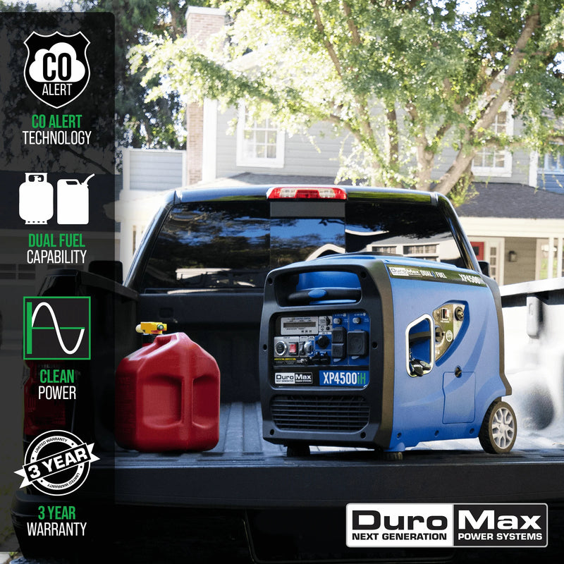 DuroMax XP4500iH 4,500 Watt Dual Fuel Portable Digital Inverter Generator 50-State