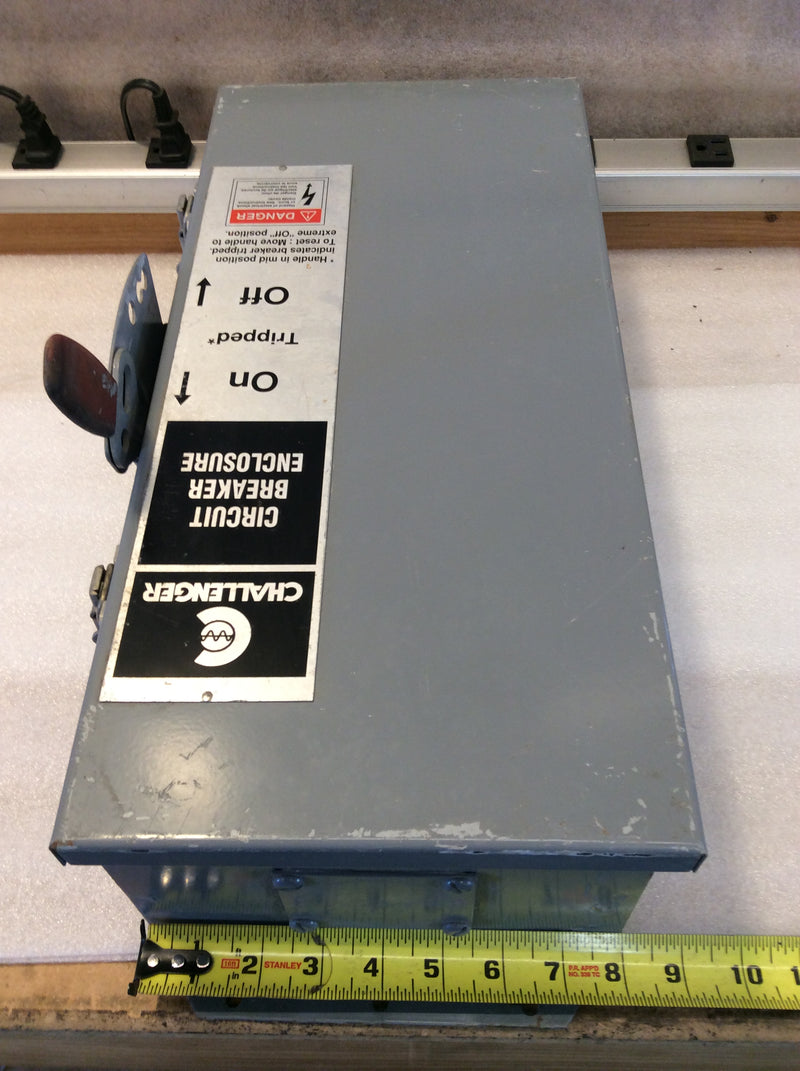 Challenger RCE10 100A 600VAC Nema3R Circuit Breaker Disconnect Enclosure