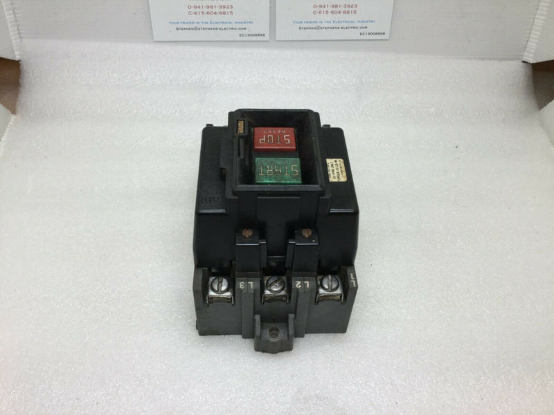 Allen Bradley 609-B0w Manual Starter 3p Size 1 609-Bow