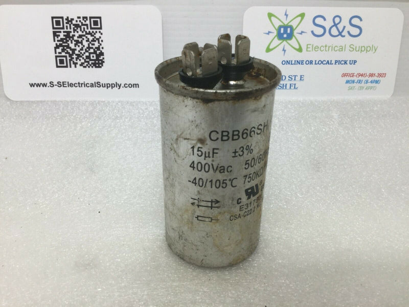 Capacitor Cbb66sh 15uf/400vac  50/60hz 750k/1w