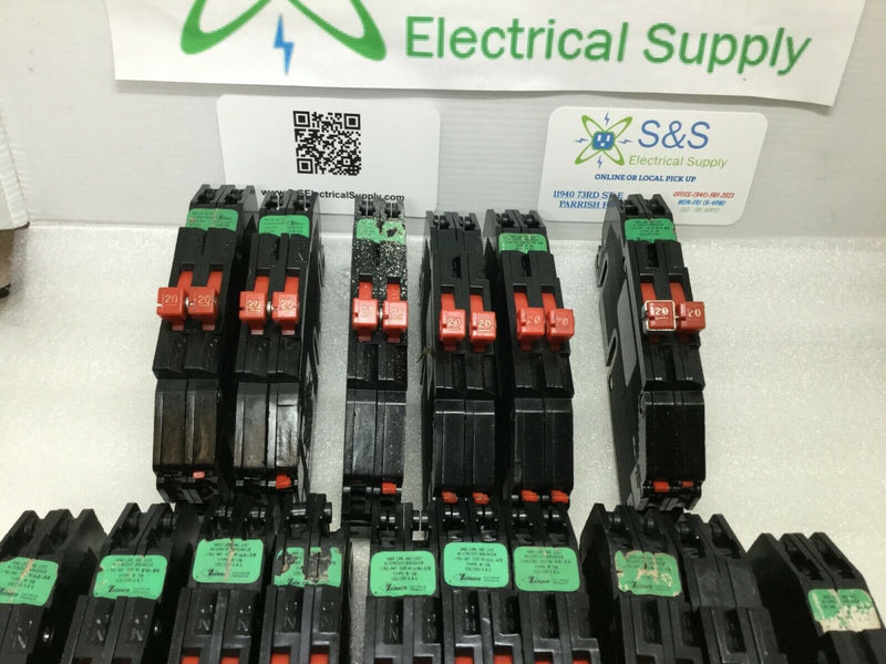 Lot Of 16 Zinsco Sylvania 20 Amp Twin Rc-38 Breaker Push-In Flawed