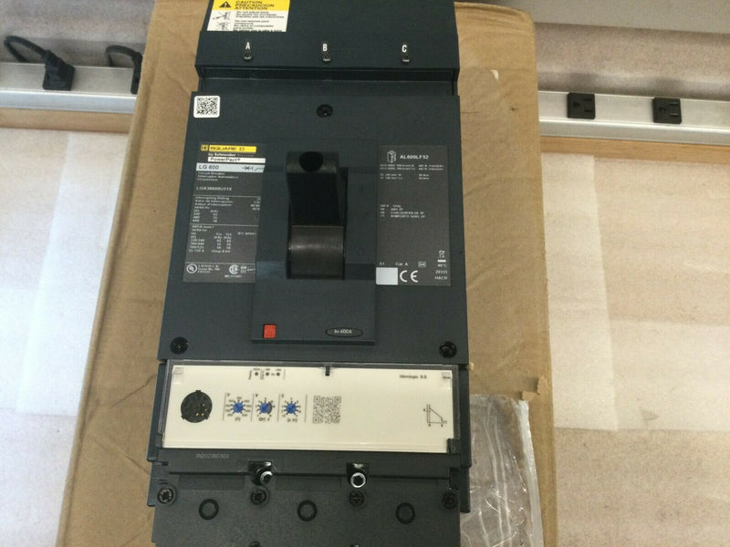 Square D Lga36600u31x  600a 600v Circuit Breaker 3 Pole Powerpact W/Aux Lg600