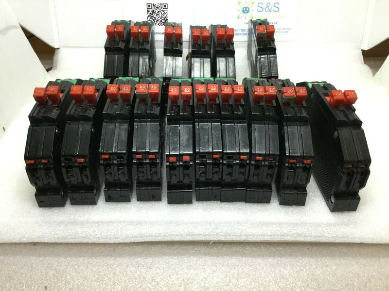 Lot Of 16 Zinsco Sylvania 20 Amp Twin Rc-38 Breaker Push-In Flawed