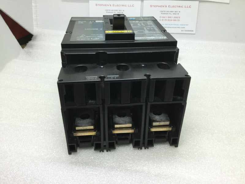 Square D JJM36225SA 3 Pole 225 Amp 600v PowerPact Circuit Breaker JJ250 Shunt Trip