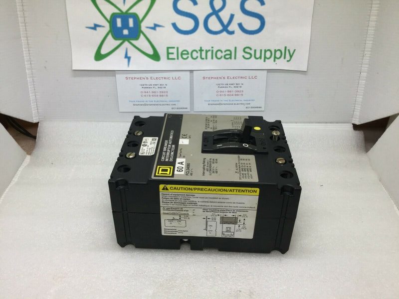 Square D Fcl 3 Pole 60 Amp 480v Fcl34060 Circuit Breaker Gray Label