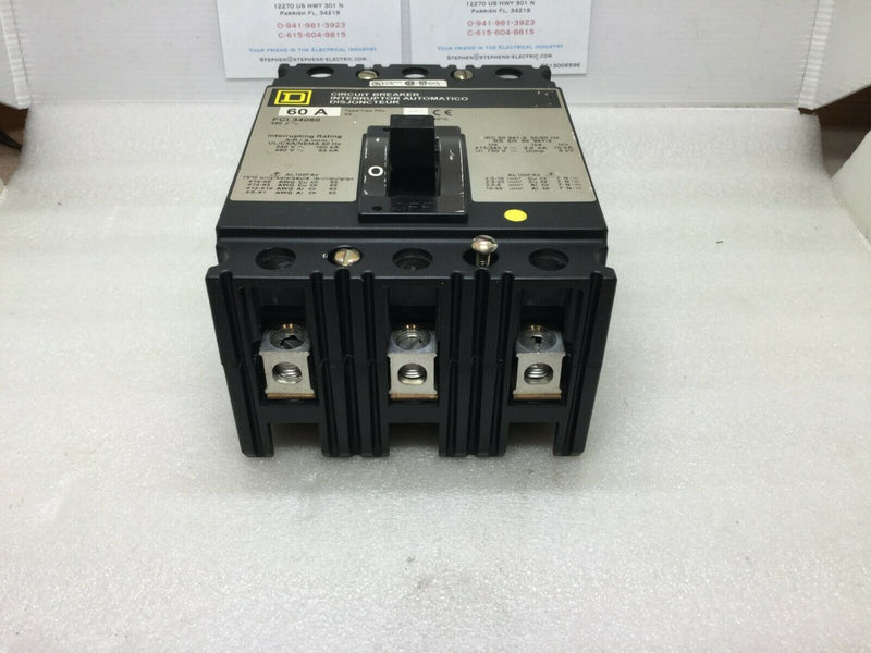 Square D Fcl 3 Pole 60 Amp 480v Fcl34060 Circuit Breaker Gray Label