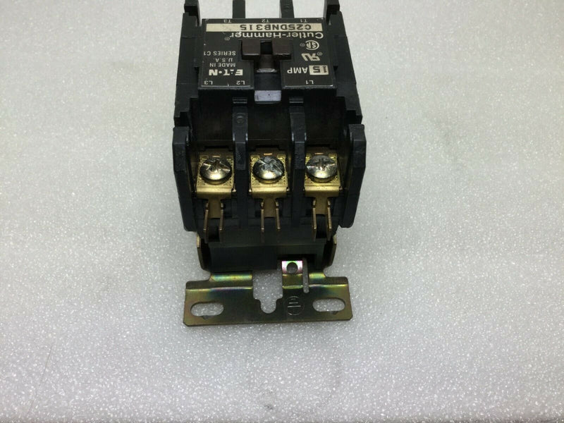 Eaton Cutler Hammer C25DNB315 Contactor 15 Amp 3 Pole 115-575 VAC with 24 VAC Coil Series C1