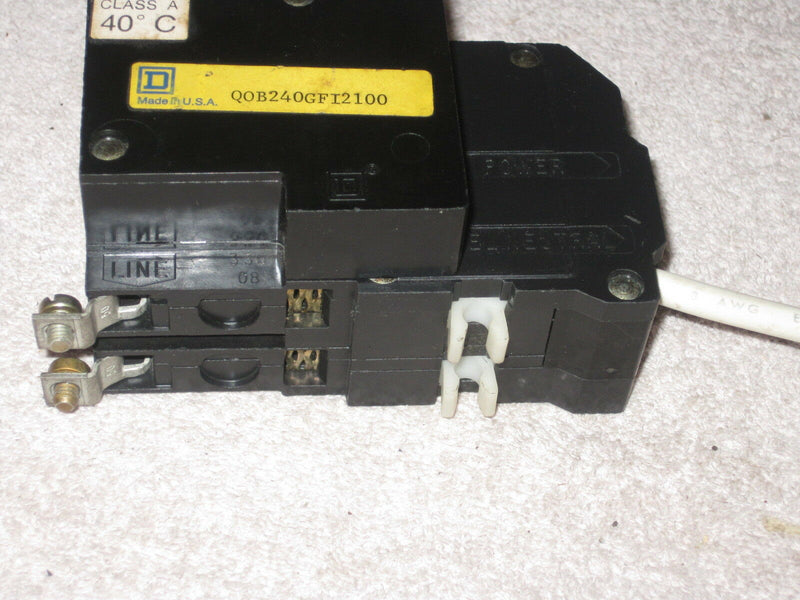 Square D Qob Qob240gfi2100 Alarm  2 Pole 40 Amp  Gfci Circuit Breaker  Bolt On